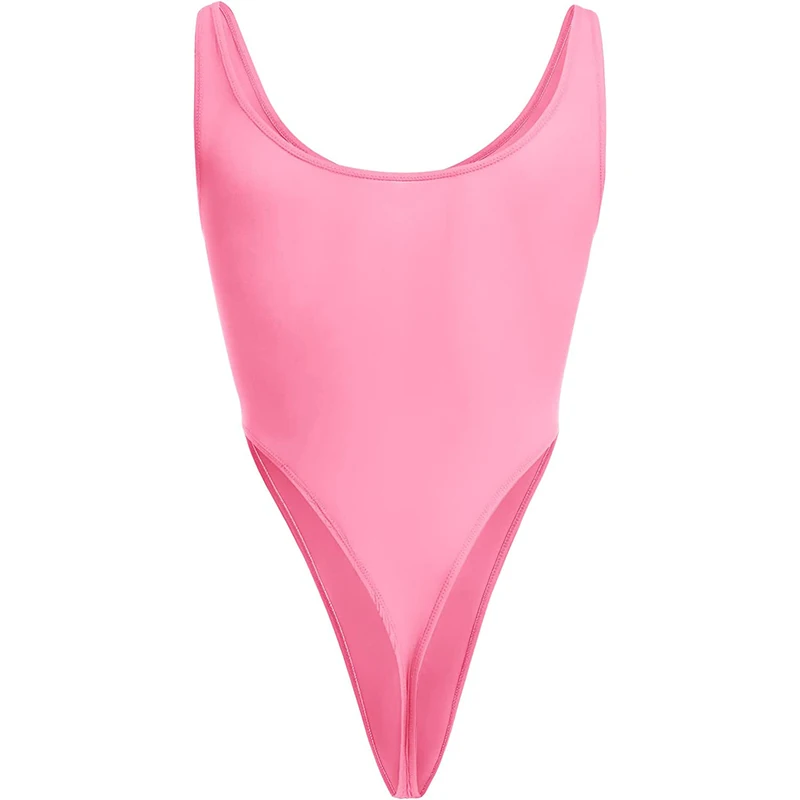 Hot Selling Men Bodysuit Men's Underwear Solid Color Semi-Sheer High Waist Thong Bodysuit. Scoop Neck Swimsuit Underwear-RANBAO