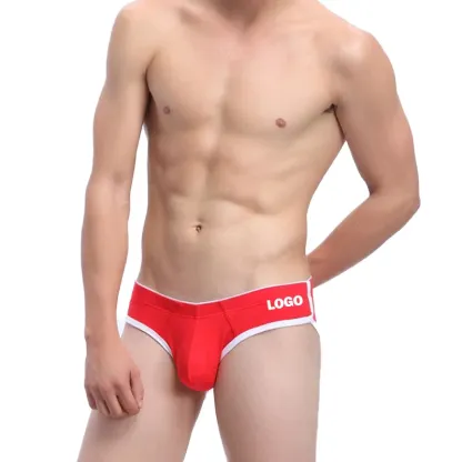 Private Label Men's Briefs Custom Logo Briefs Mens Underwear Cotton Low-rise Men Sexy Briefs-RANBAO