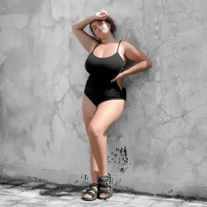 Customized High Quality Certified Organic Women Cotton Black Women's Bodysuit-RANBAO