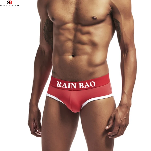 Hot Sale Front Crouch Bulge Mens Swxy Briefs Spicy Cheeky Sexy Brief Men Underwear Customized Logo Briefs for Men-RANBAO