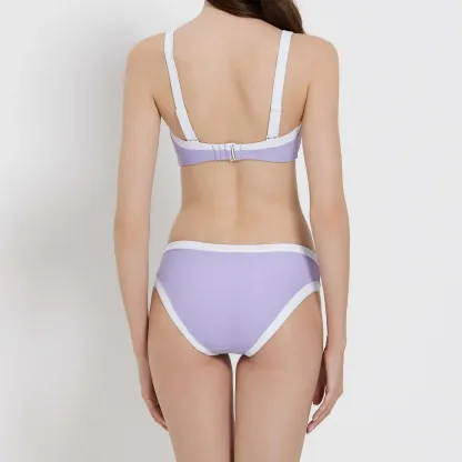 Women's Bikini Set Hipster 2 Piece Bra & Briefs Knickers Lady's Underwear Bathing Suit Vacation Adjustable Straps Contrast Swim-RANBAO