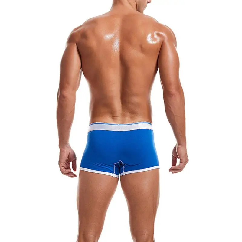 Custom LOGO Professional Made Men Underwear Cotton Low-rise Men Boxer Briefs Shiny Belt Boxer Briefs for Men-RANBAO