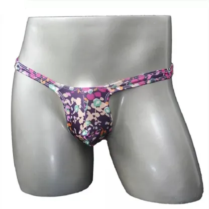 Printed Fashionable Man Sexy Underwear Male Panties Thongs With Pouch Low Rise Waist Plus Size Men'S Thongs-RANBAO