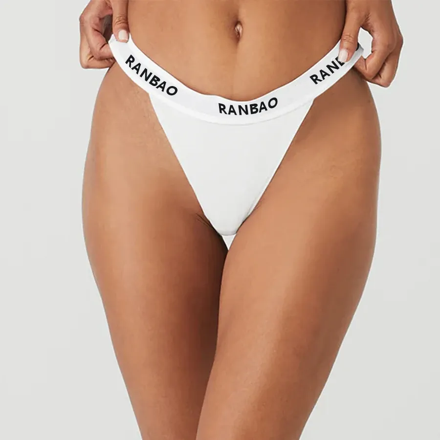Wholesale Sexy Women's Panty Soft Modal Underwear Custom Girl Letter Belt Thong Sports Bikini for Women-RANBAO