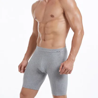Custom Long Plain White Mature Men's Briefs Boxers Underwear Moisture Wicking Men Boxers Underwear-RANBAO