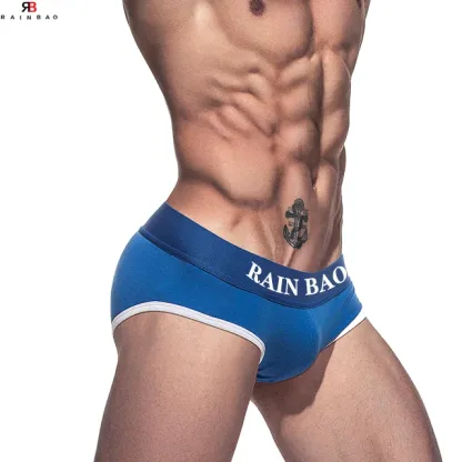 Hot Sale Front Crouch Bulge Mens Swxy Briefs Spicy Cheeky Sexy Brief Men Underwear Customized Logo Briefs for Men-RANBAO