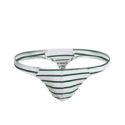 Comfortable G-String Sexy Underwear Man Male Thogs Underwear Striped Pattern Thongs  for Men-RANBAO