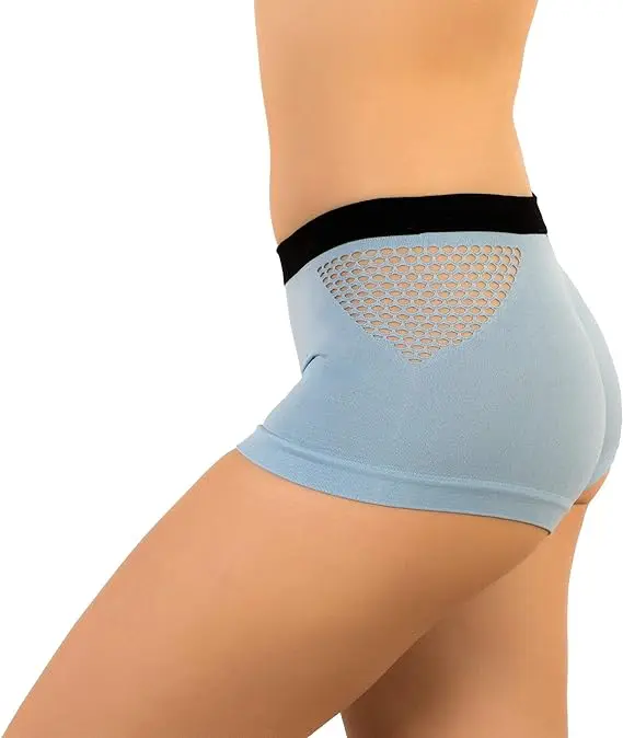 Women's Comfortable Breathable Nylon Spandex Boyshorts with Custom Logo Woven Waist Logo Cool Fabric Everyday Style Made China-RANBAO