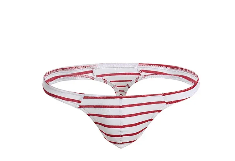 Comfortable G-String Sexy Underwear Man Male Thogs Underwear Striped Pattern Thongs  for Men-RANBAO