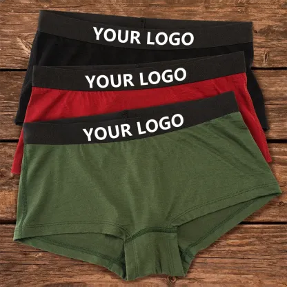 Custom Top Quality 160gsm Fabric Moisture Wicking Organic Natural Underwear Boxer Shorts Briefs Women's Boyshorts for Women-RANBAO