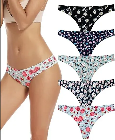 Women Underwear Thongs No Show Ladies Thong No Line Workout Breathable Comfortable Panties Soft Undies-RANBAO
