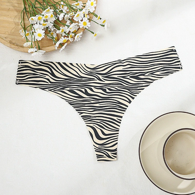 Custom Logo Women Breathable Ice Silk Seamless Low-Rise Cotton Crotch Panties Sports Fitness G-string Panties Women-RANBAO