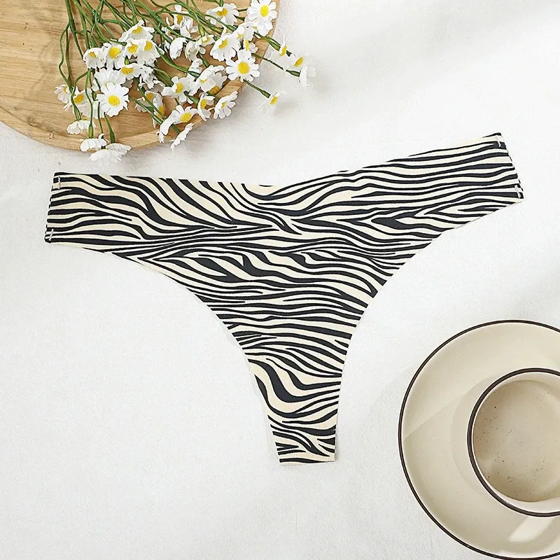 Custom Logo Women Breathable Ice Silk Seamless Low-Rise Cotton Crotch Panties Sports Fitness G-string Panties Women-RANBAO