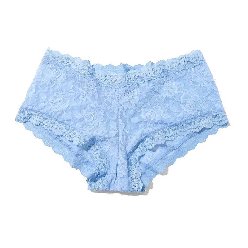 Custom Stretch Lace Full Coverage Low Leg Medium Rise Soft Women Lace Boyshort-RANBAO