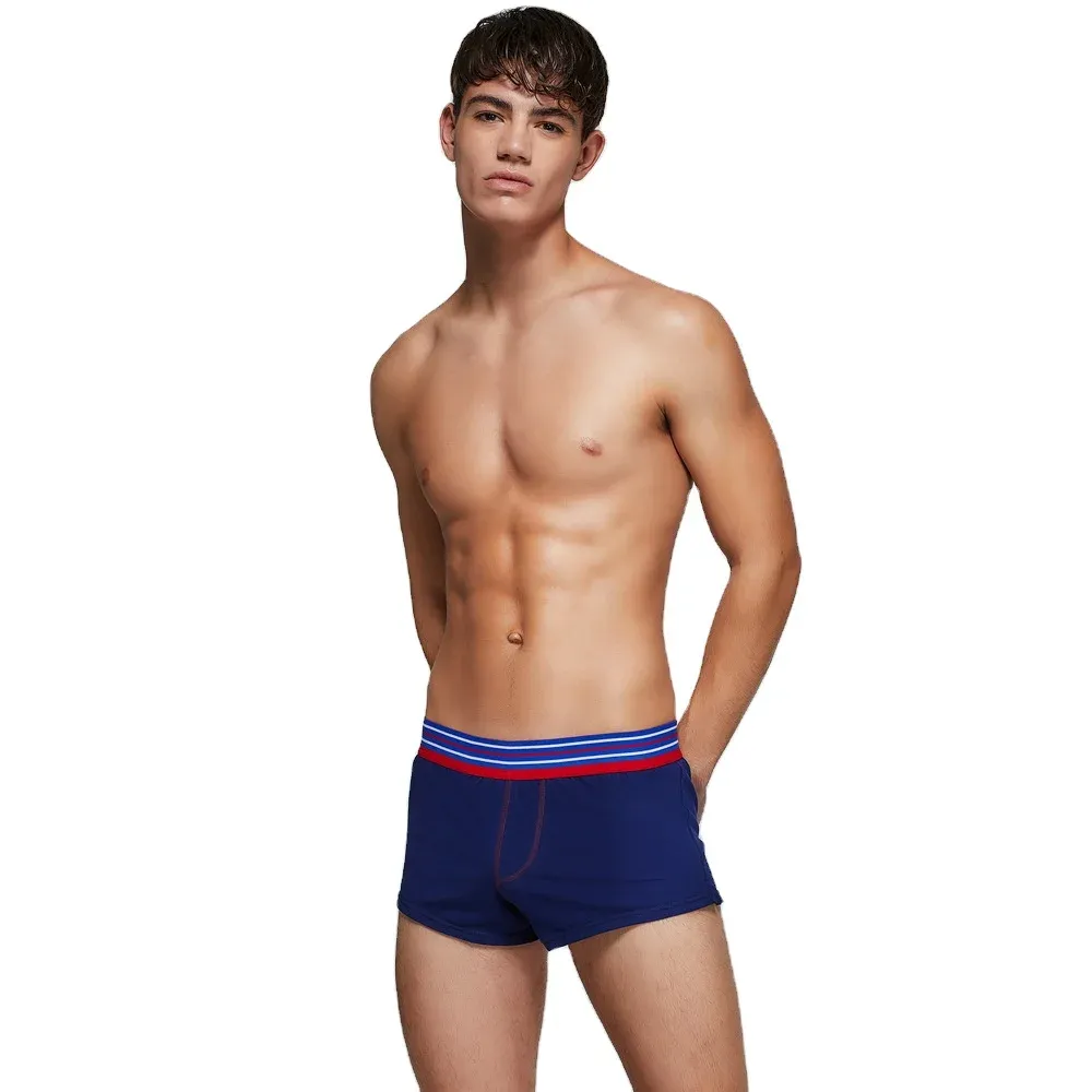 Short Leg Men's Boxer Underwear High Quality Organic Cotton Soft Underwear Boxer Shorts-RANBAO