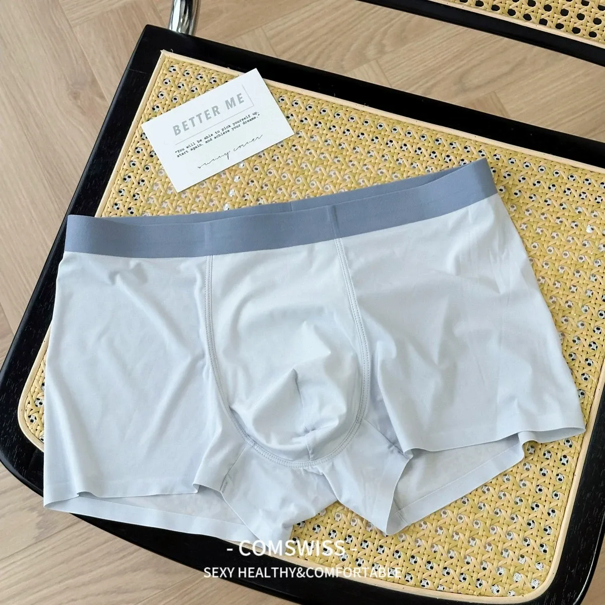 Spring and Summer Ultra-Thin Ice Silk Large Anti-Bacterial Seamless Underwear Quick-Drying Men'S Underpants Briefs Boxers-RANBAO