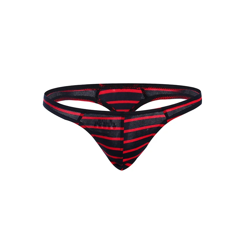Comfortable G-String Sexy Underwear Man Male Thogs Underwear Striped Pattern Thongs  for Men-RANBAO