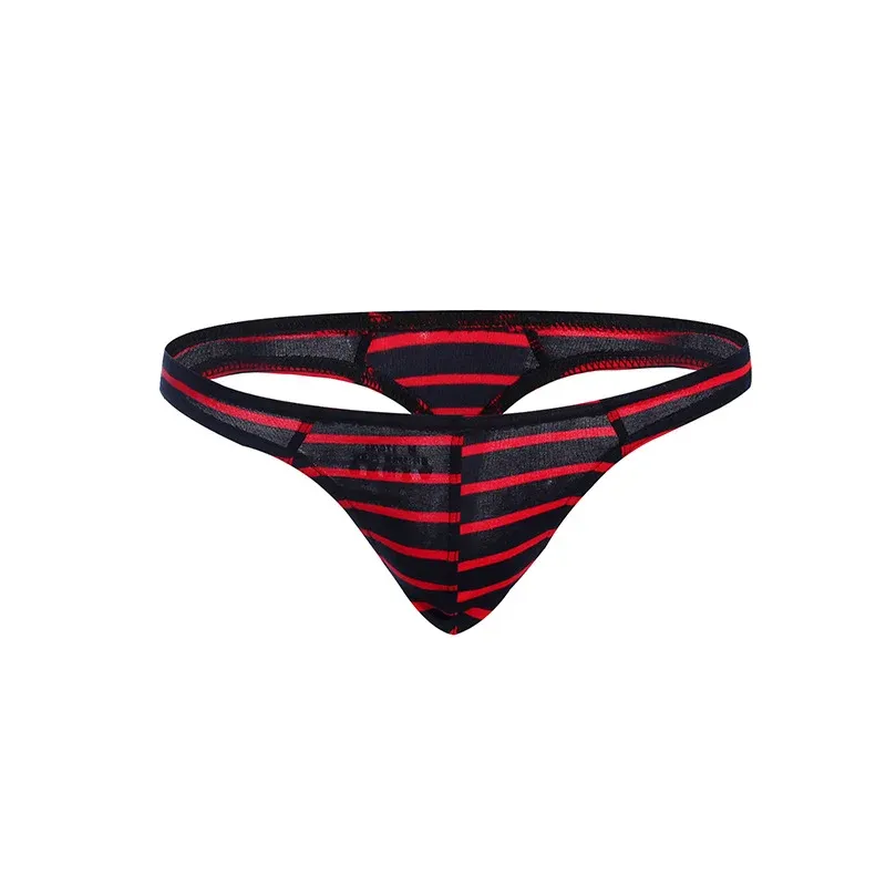 Comfortable G-String Sexy Underwear Man Male Thogs Underwear Striped Pattern Thongs  for Men-RANBAO