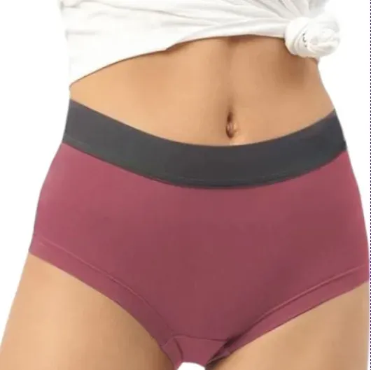 Women's Microfiber Modal Boxer Briefs High Mid-Rise Boyleg Style Woven Weaving Everyday High Cut Boyshorts Customizable Waist-RANBAO