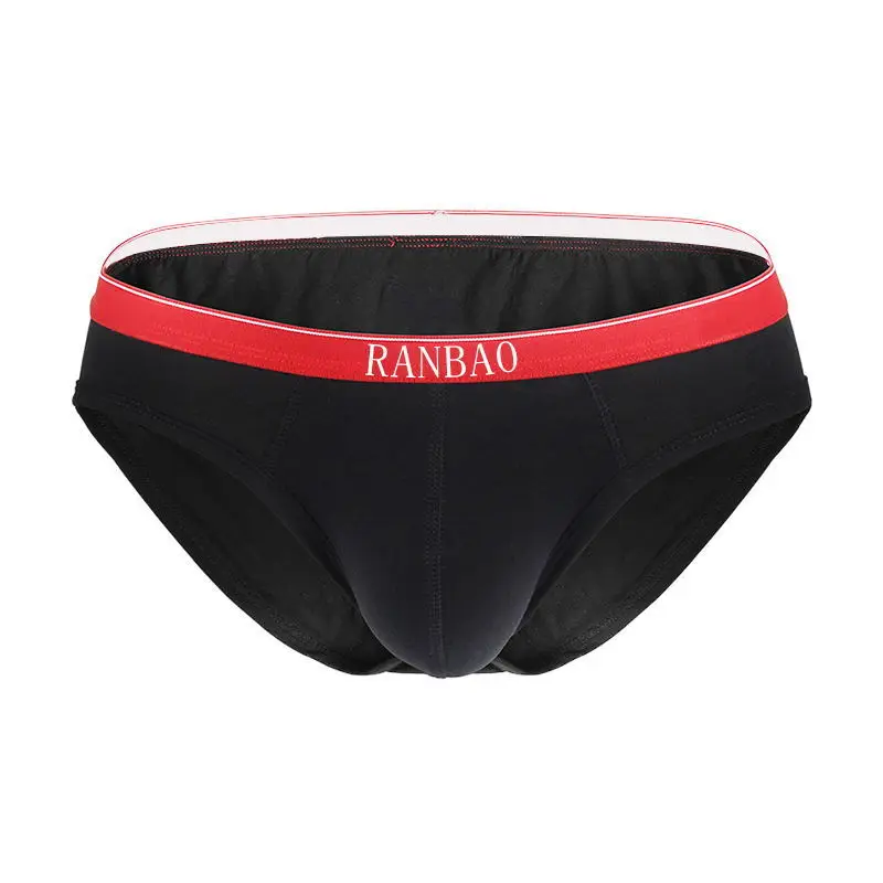 Excellent Quality Custom Private LOGO Boys Low-Rise Briefs Solid Color Man Underwear Breathable and Soft Fabric Boxer-RANBAO