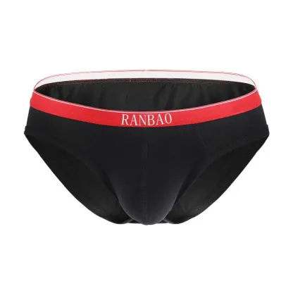 Excellent Quality Custom Private LOGO Boys Low-Rise Briefs Solid Color Man Underwear Breathable and Soft Fabric Boxer-RANBAO