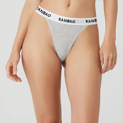 Wholesale Sexy Women's Panty Soft Modal Underwear Custom Girl Letter Belt Thong Sports Bikini for Women-RANBAO