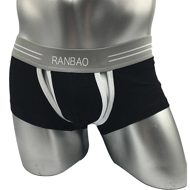 New Arrival Front Crotch Open Gay Man Hot Sexy Penis Inner Wear Wide Flex Waistband Men'S Briefs & Boxers-RANBAO