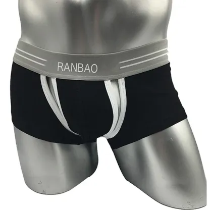 New Arrival Front Crotch Open Gay Man Hot Sexy Penis Inner Wear Wide Flex Waistband Men'S Briefs & Boxers-RANBAO
