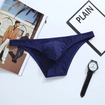 Cotton Sexy Gay Men Underwear Hot Sale Men's Bikini Briefs Solid Color for Men Underwear-RANBAO