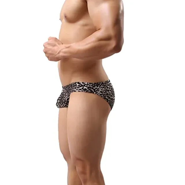 Premium Stretchy Big Bulge Mature Male Penis Sexy Underwear Classic Leopard Pattern Men'S Boxer Briefs-RANBAO