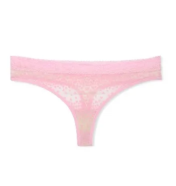 Classic Spandex Thong Panty High-Rise Diamond Decoration Solid Heart Women's Logo Flocked Logoband G-String Manufacturer Direct-RANBAO