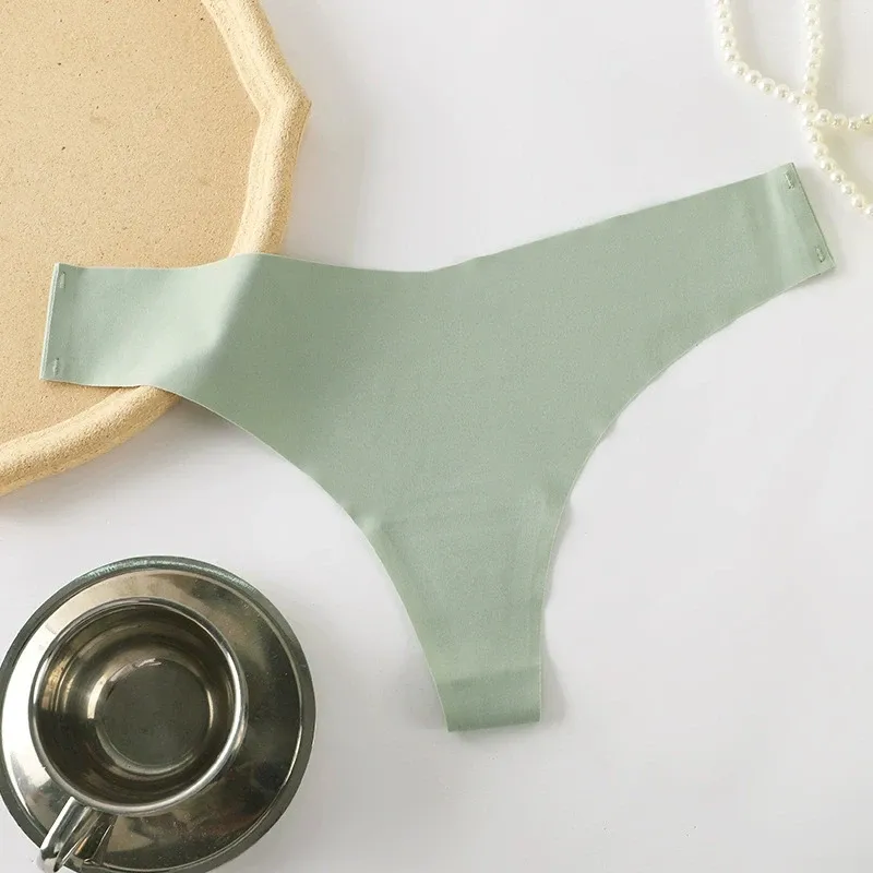 Custom Logo Women Breathable Ice Silk Seamless Low-Rise Cotton Crotch Panties Sports Fitness G-string Panties Women-RANBAO