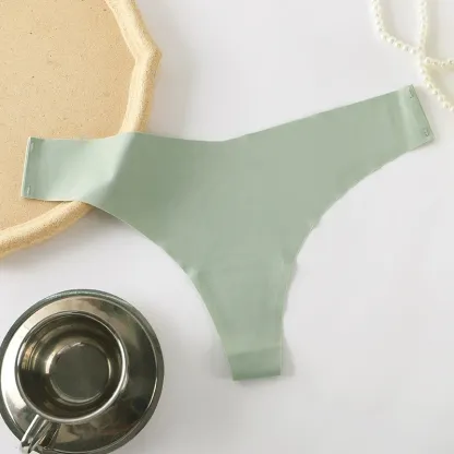 Custom Logo Women Breathable Ice Silk Seamless Low-Rise Cotton Crotch Panties Sports Fitness G-string Panties Women-RANBAO