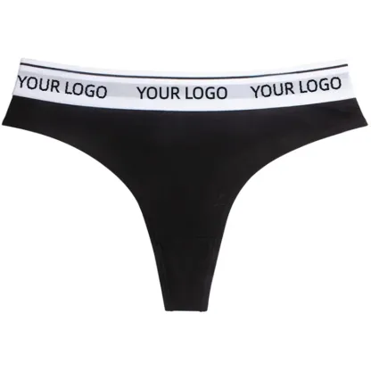 New Design Custom Logo Women Sports Fitness Mid-waist Briefs Letter Printed Cotton Panties Seamless Women Thongs-RANBAO