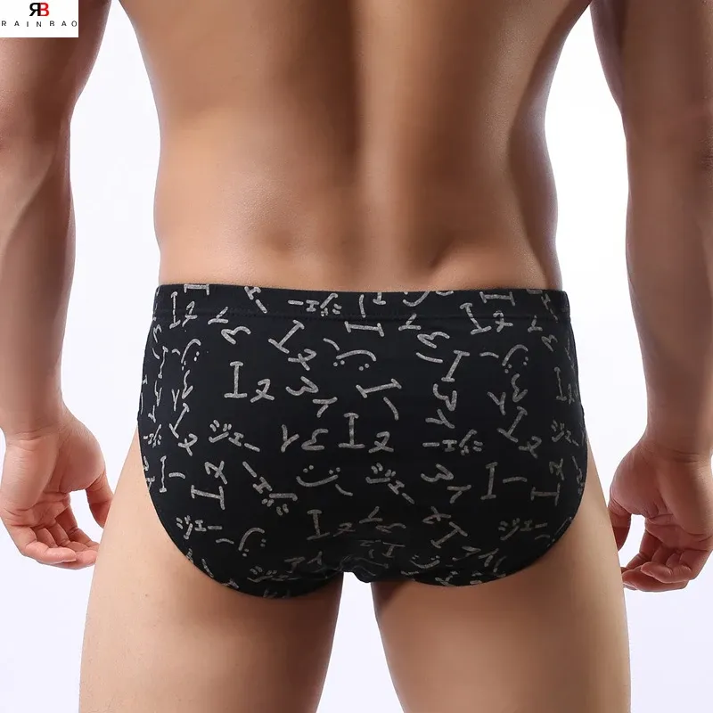 Hot Selling Printed Patterns Solid Color Soft Polyester Men Underwear Boxer Briefs-RANBAO