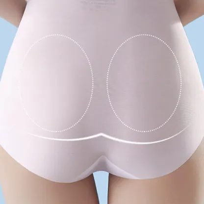 Women Breathable Ice Silk Seamless  Underwear Summer With Crotch Breathable Sexy Large Size Women Mid Waisted t Pants-RANBAO