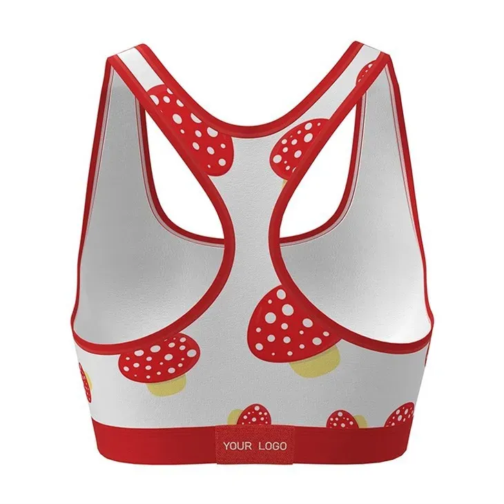 Custom Printed Women's Sport Bra Plus Size Reversible Design Bamboo Modal Polyester From China Factory Washed Technics-RANBAO