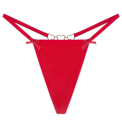 Custom Letter Logo Thong Private Labels Lace G-String Underwear Panties Rhinestone Soft Comfortable Panty-RANBAO