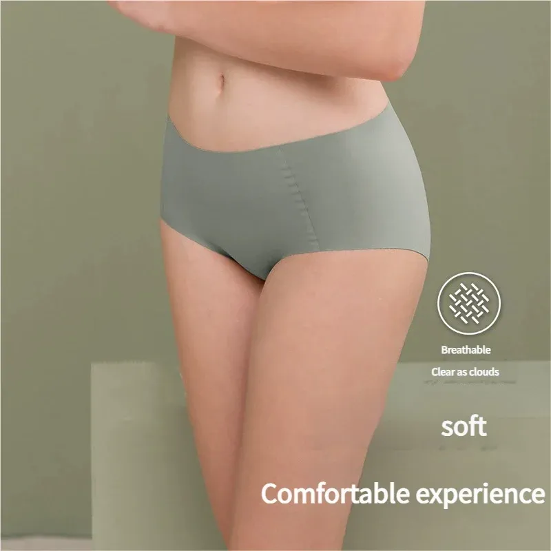 Women's Invisible Panty Stretch Underwear Seamless Hipster Brief 7A Anti-bacterial Ice Silk Thin Ladies Modal Teenage Panties-RANBAO