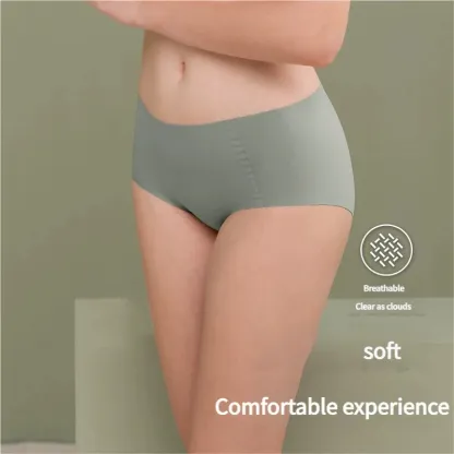 Women's Invisible Panty Stretch Underwear Seamless Hipster Brief 7A Anti-bacterial Ice Silk Thin Ladies Modal Teenage Panties-RANBAO