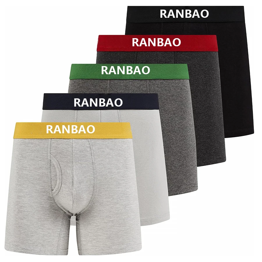 Custom Logo Tailored  Meticulously Comfort Breathable Cotton Mens Boxer Briefs-RANBAO