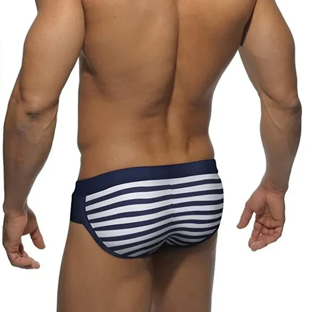 OEM Classic Striped String Closure Male Swimwear Mature Charming Sexy Men'S Swim Briefs-RANBAO