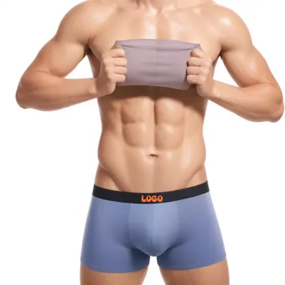 Manufactory Cheap Price Solid Custom Logo Underwear for Men Calzoncillos Y Boxers De Hombre-RANBAO