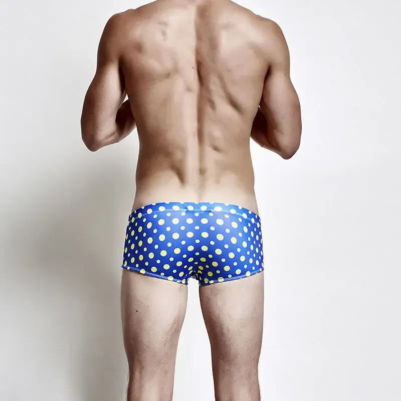 Excellent Quality Mens Bathing Suits Dot Pattern Mens Swim Trunk Low-rise Cool Mens Swimsuits-RANBAO