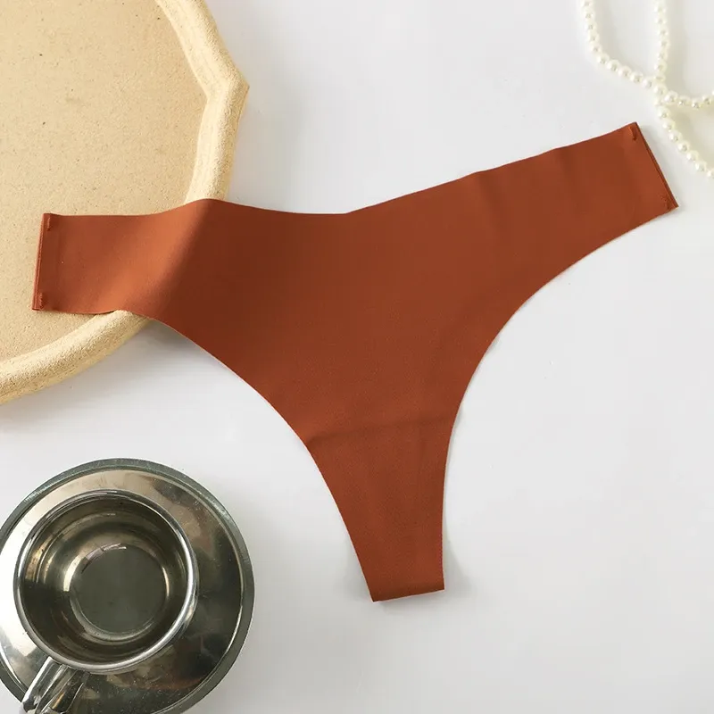 Custom Logo Women Breathable Ice Silk Seamless Low-Rise Cotton Crotch Panties Sports Fitness G-string Panties Women-RANBAO