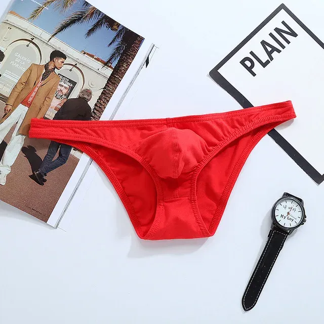 Cotton Sexy Gay Men Underwear Hot Sale Men's Bikini Briefs Solid Color for Men Underwear-RANBAO