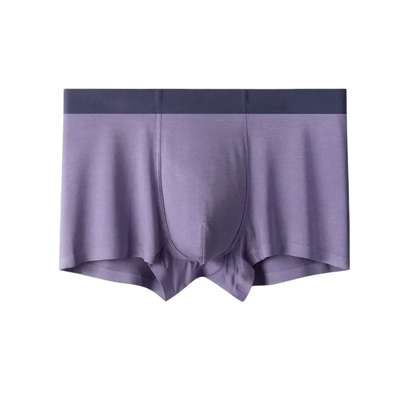 Custom Logo Comfortable Styles Mens Boys Underwear New Modal Solid Color Mid-Waist Seamless Breathable Boxer for Summer-RANBAO
