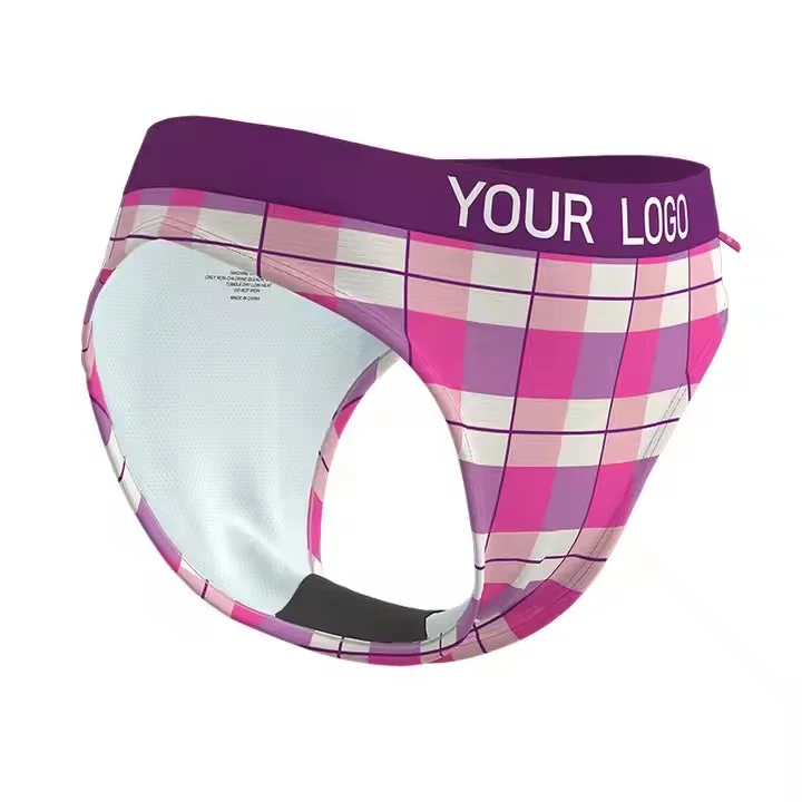 Custom Letter Logo Women Cheeky Bikini Briefs Ladies Period Panties Custom Print Pattern Female Underpants Women's Underwear-RANBAO