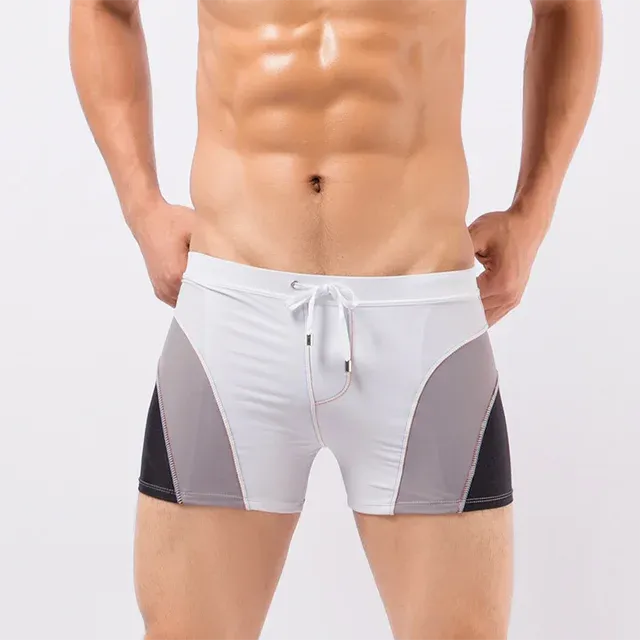 Wholesale Custom Stylish Premium Men'S Gym Square Leg Swimwear Classic String Closure Surfing Swim Trunks-RANBAO
