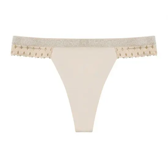 Wholesale Solid Women Thong Polyamide Seamless Underpants Ladies Sexy Low-Rise Breathable Panties Ice Silk Shiny G-String-RANBAO